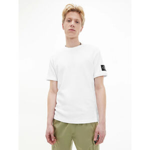 Calvin Klein pánské bílé žebrované tričko - S (YAF)